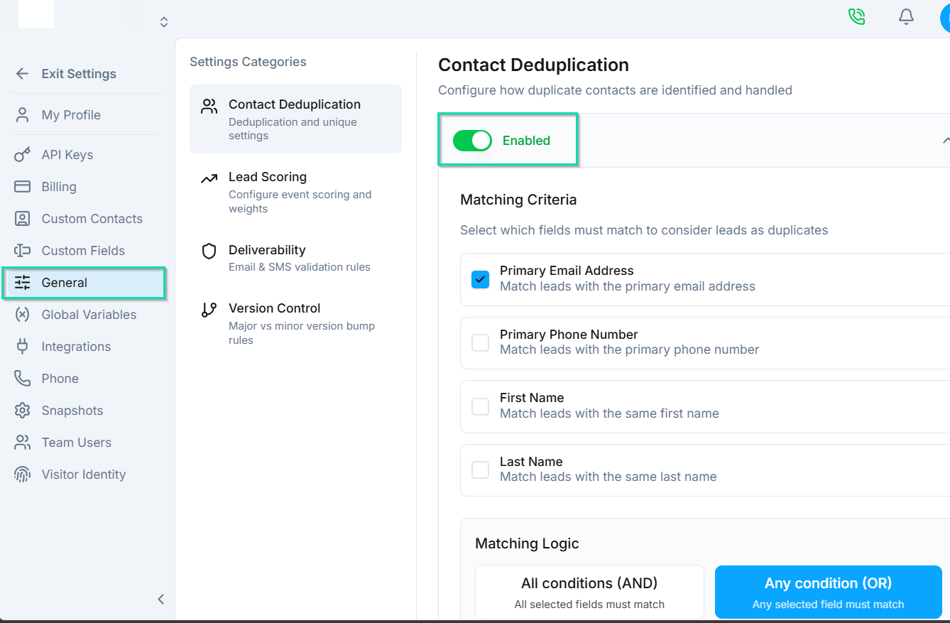 Enabling Deduplication